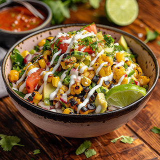 Charred Corn Fiesta Salad with Lime Drizzle