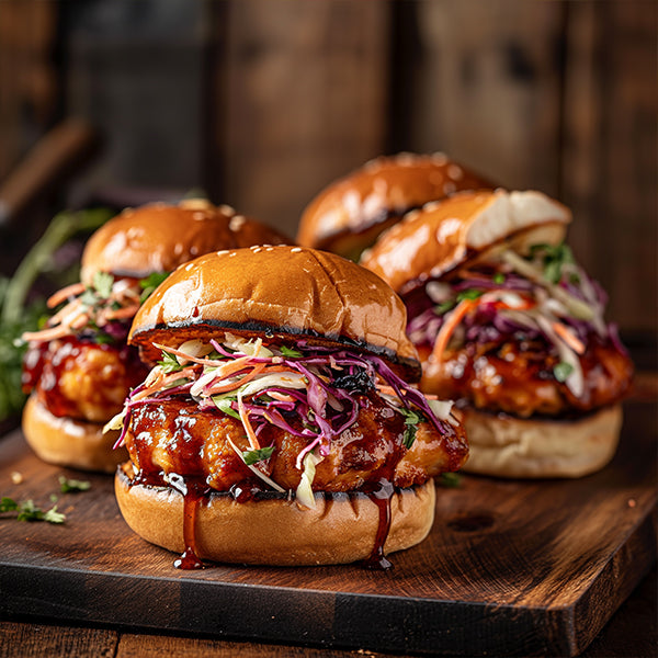 Smoky Sweet BBQ Chicken Sliders with Crunchy Slaw