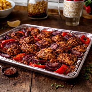 Sheet-Pan Kebab Chicken and Red Onions