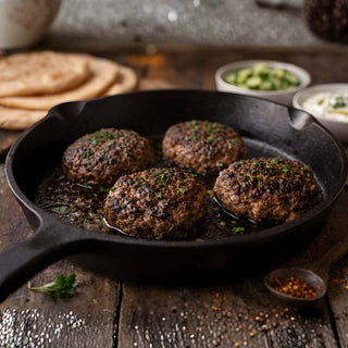 Weeknight Skillet Beef Kebab Patties