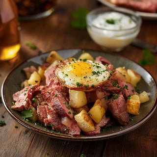 Corned Beef Hash With Cayenne and Fried Eggs
