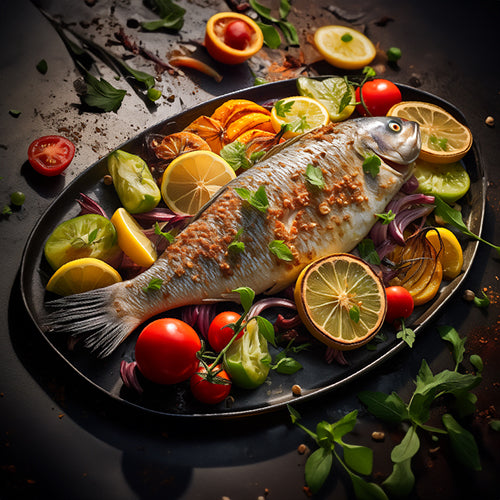 Citrus Fish with Roasted Vegetables Blend