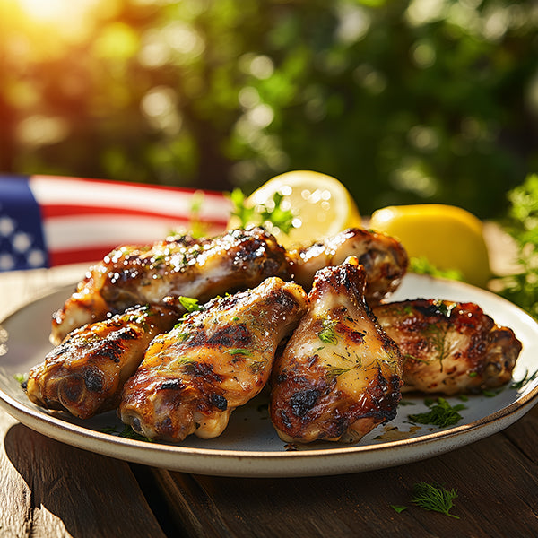 Dill and Lemon Zest Grilled Chicken Wings