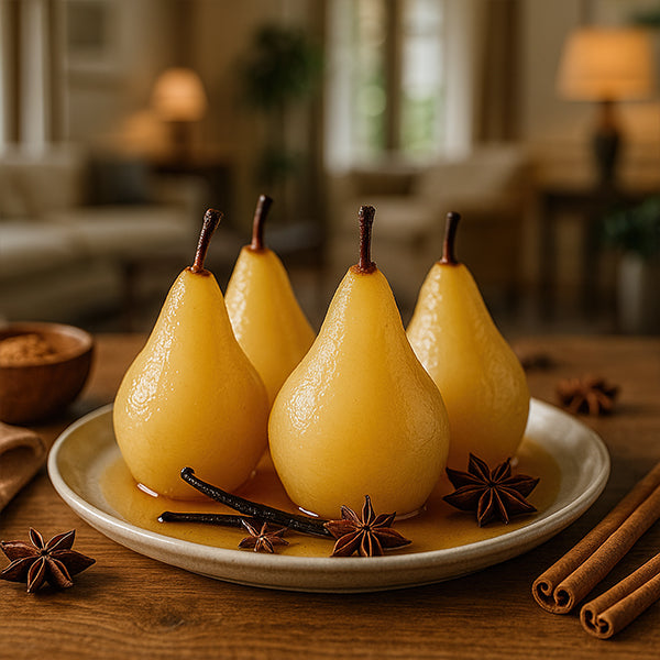 Poached Pears With Star Anise and Vanilla