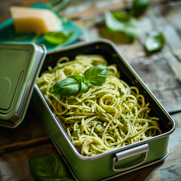 Spaghetti with Basil Pesto